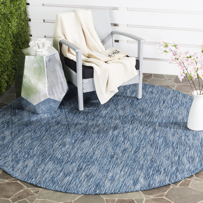 Tapis d'intérieur / extérieur à motif géométrique Courtyard Performance, Rond 4 pi