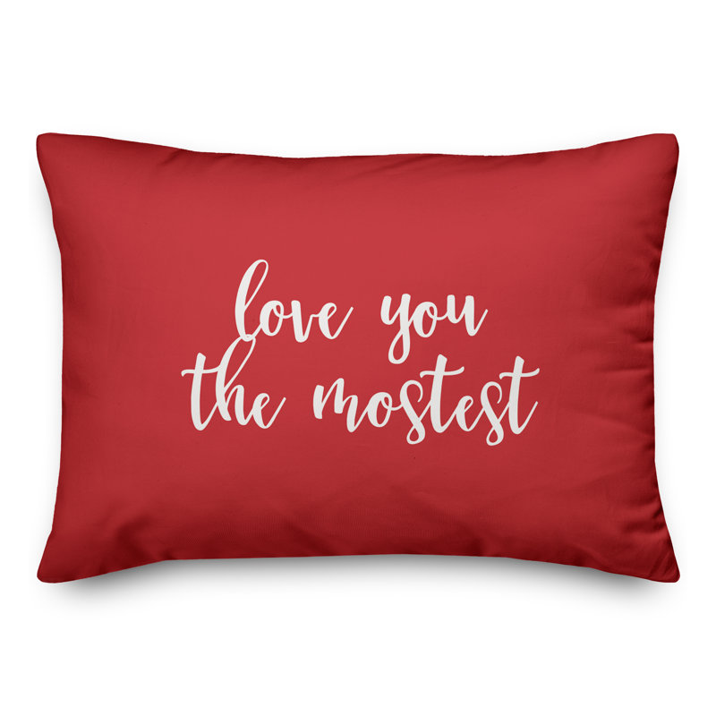  Coussin Love You The Mostest, Rouge