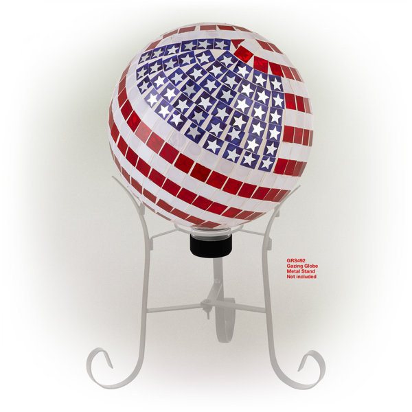 Winston Porter Biggleswade American Flag Gazing Ball & Reviews | Wayfair