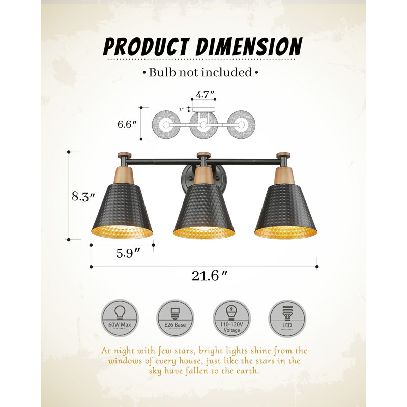 Breelynn 3 - Light Dimmable Vanity Light
