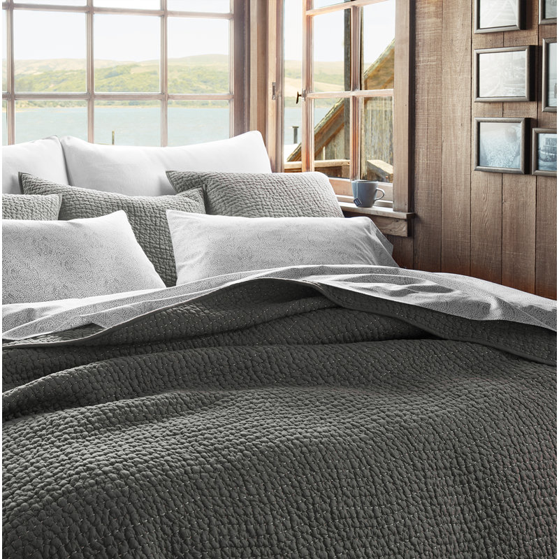 Pebbled Quilt, Twin Quilt, Slate
