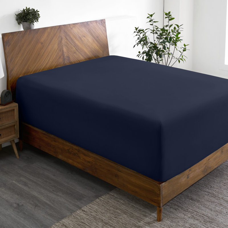 Extra Deep Microfiber Fitted Sheet, King Fitted Sheet, Midnight Blue