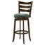 Fauteuil pivotant Mona, tissu vert forêt, finition cerisier foncé-100560979