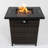 28" Wicker Rattan Propane Fire Pit Table, 40,000 BTU Outdoor Dining w/Lid for Garden & Patio, Black