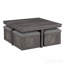 Table basse 38 "en bois rustique avec tabourets de rangement
