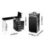 Trousse de maquillage professionnelle pour trousse de maquillage en aluminium, établi avec pieds de soutien, trousse de maquillage à roulettes, trousse de rangement pour trésors très grande, avec roulettes pivotantes à 360 °, noir
