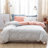 Solayne 100% Washed Cotton Duvet Cover Set with Faux Hemp Texture, Solid Color, Zipper Closure and Corner Ties-111685169-111685170