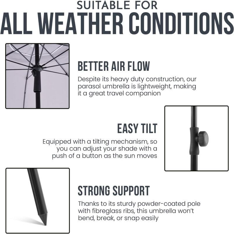 Bundrick 240cm Tilt Market Parasol