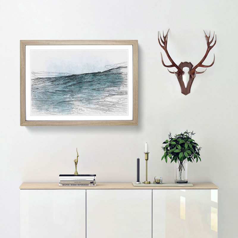 Ocean Wave in Morocco in Abstract - Picture Frame Graphic Art Print, Oak Framed, 27cm H x 36cm W x 2cm D