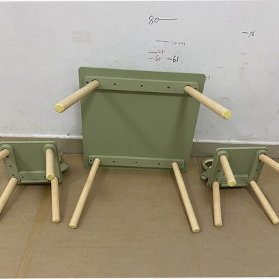 Ensemble de table et de chaises pour enfants avec 2 fauteuils paresseux, mobilier de jeu et d'étude en bois pour tout-petits.
