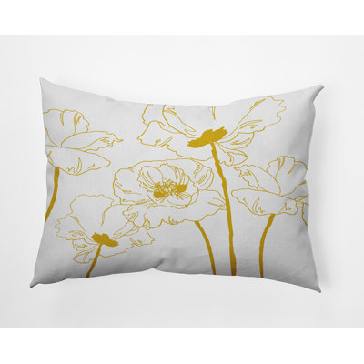 Floral Polyester Throw Pillow