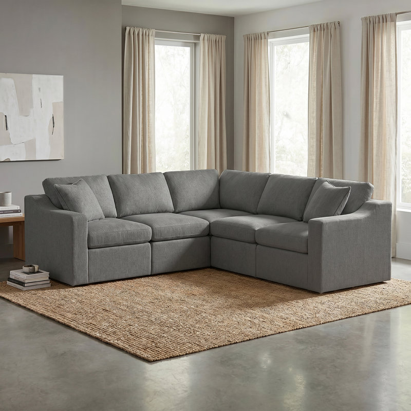 Sky 5PC Sectional Smoke Slope Arm