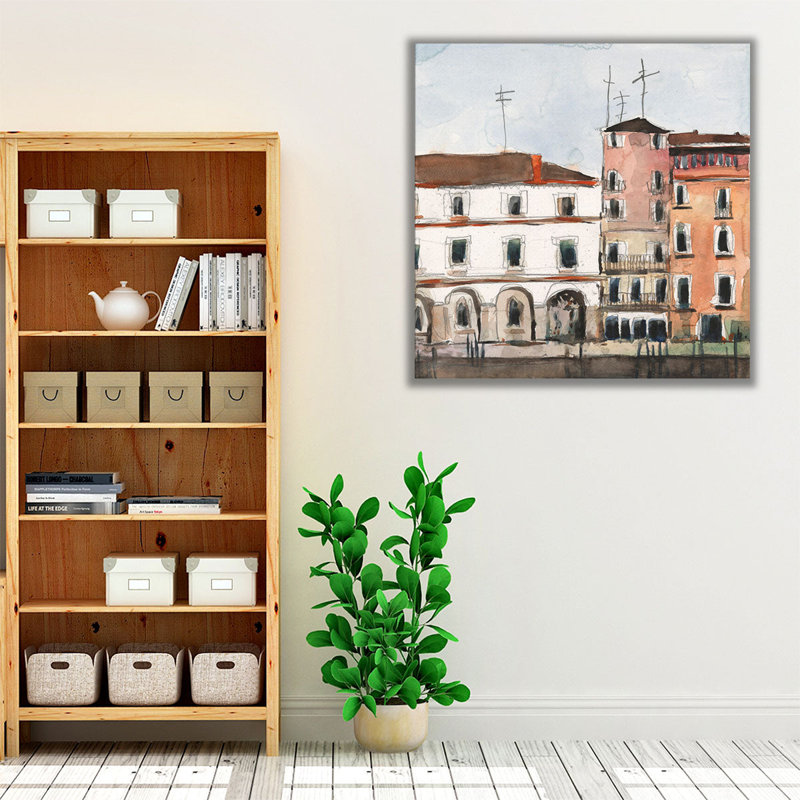 Along the Venice Facade - Canvas Print Wall Art, 20" H x 20" W