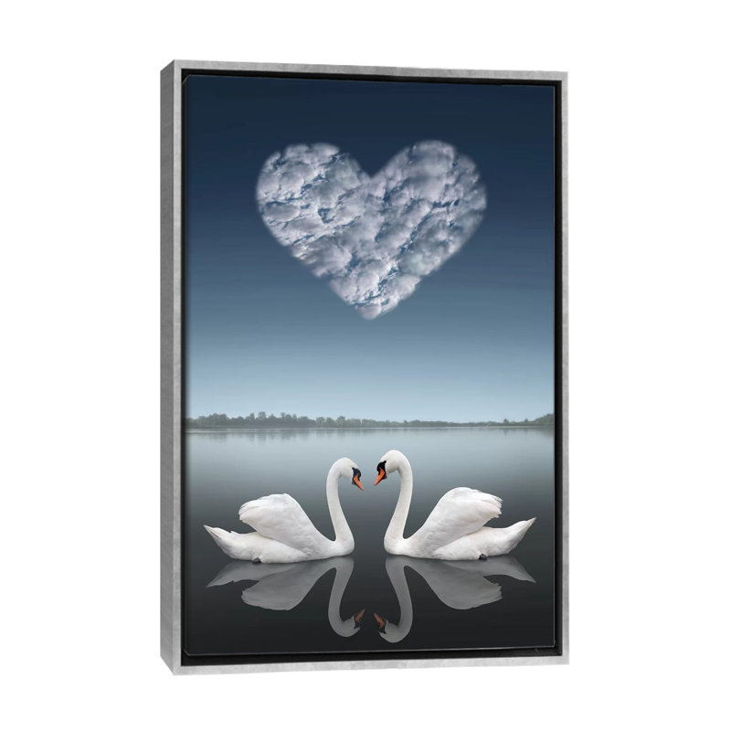 "Together" par Ben Heine-impression d’art graphique, Pas de tapis, H 26 po x l 18 po x P 1,5 po, Toile avec cadre argenté