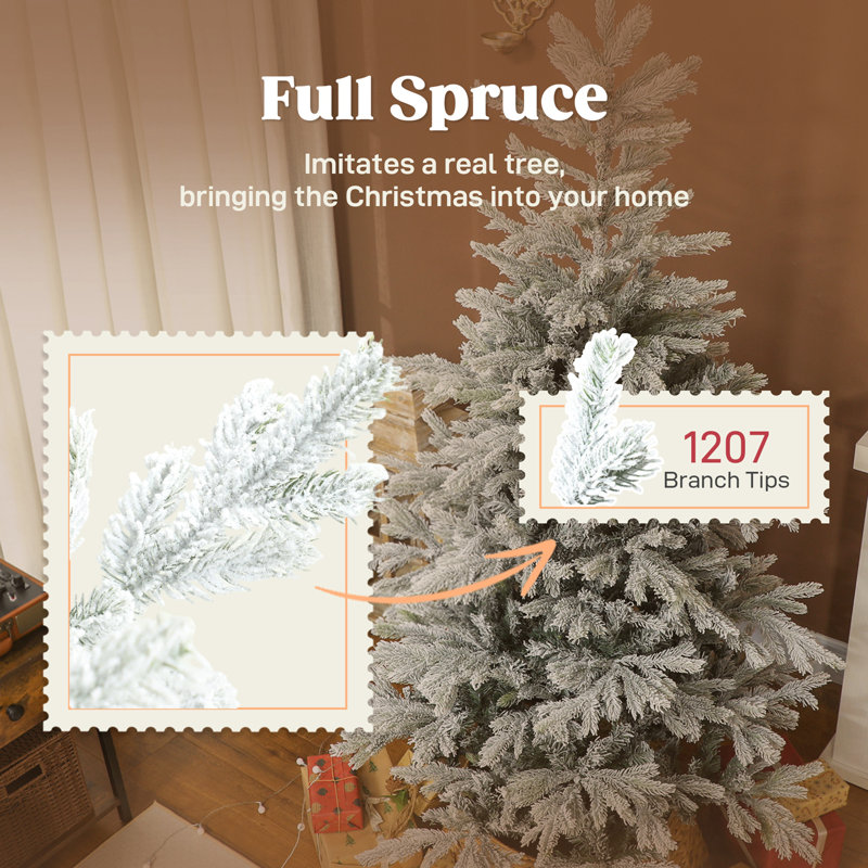 Arbre de Noël artificiel givré avec branches réalistes
