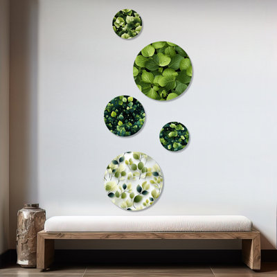 Meka - Ensemble d'art mural rond 5 plantes