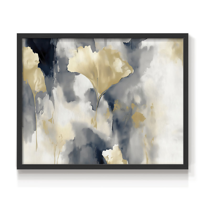 Floral Series-LV -Framed Print - Restickable, 16" H x 20" W, Black