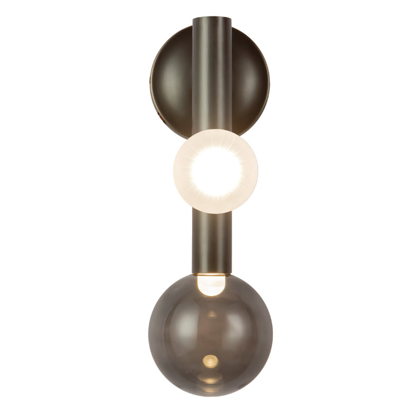Martinez 1 - Light Armed Sconce, Urban Bronze/Smoked Glass