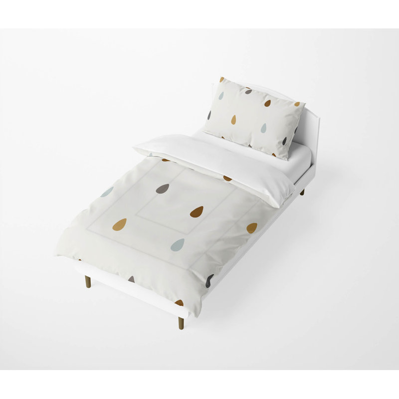 Dino Drops Decorative Lightweight Comforter Set, Ivory Dots