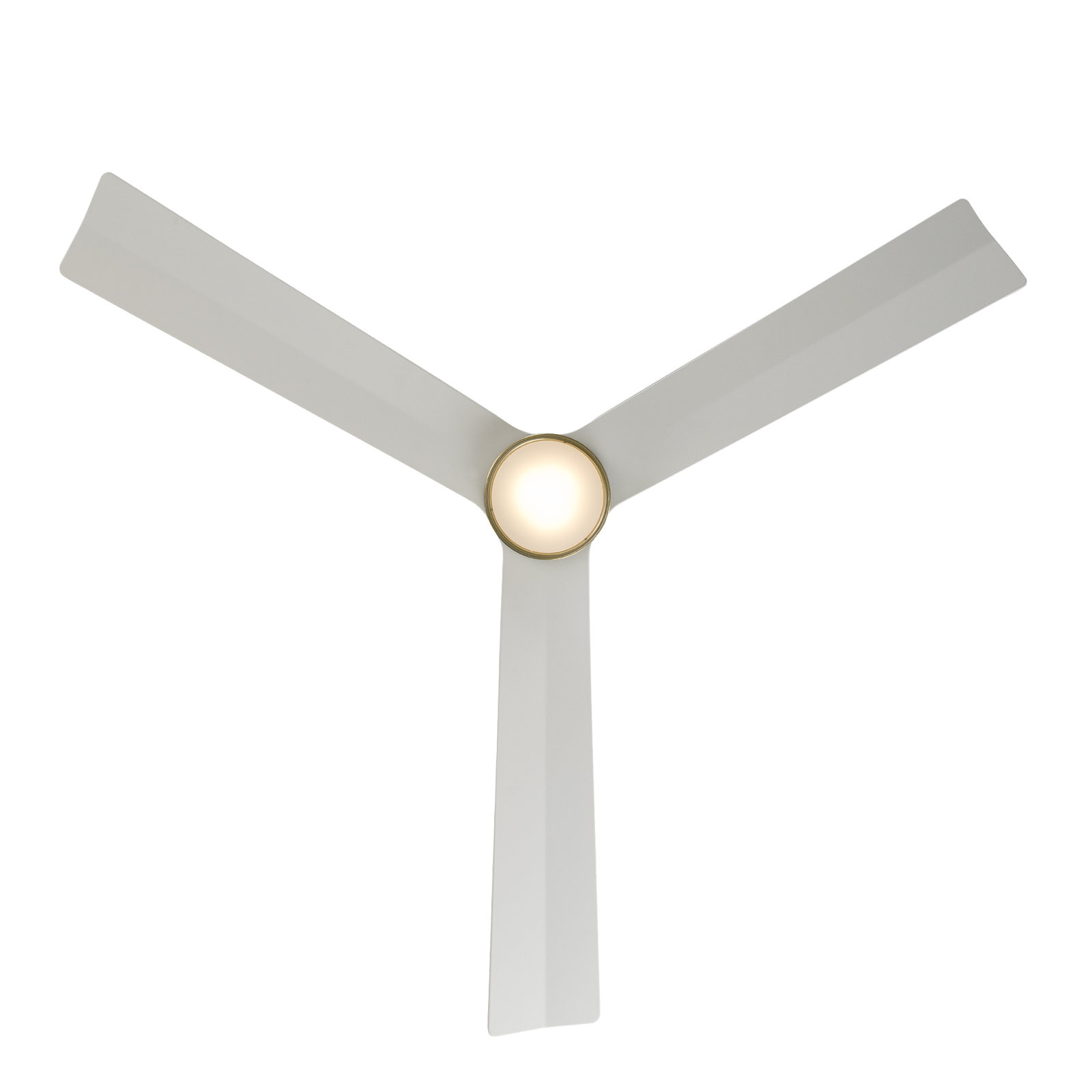 52" Smart Ceiling Fan with Light Kit, With Light Kit, Satin Brass with Matte White Blades