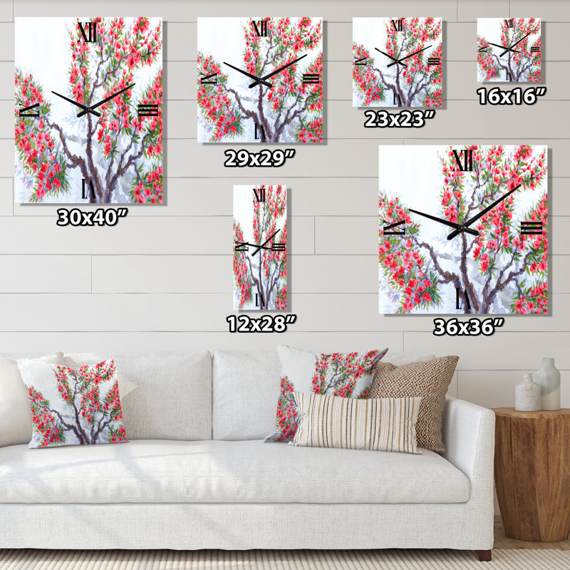 Horloge murale fleurs de printemps, Grand