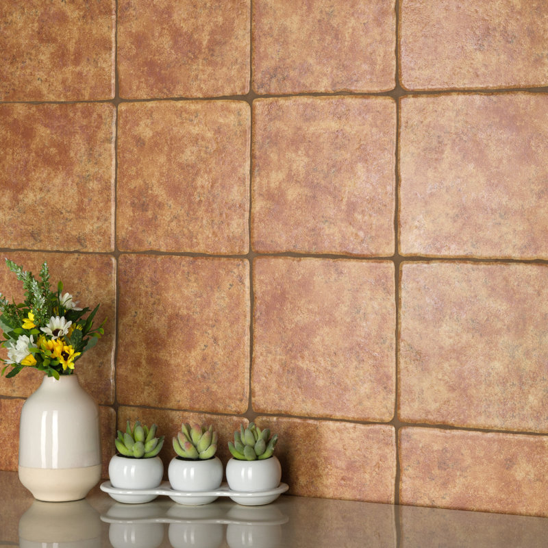 Costa 8" x 8" Ceramic Wall & Floor Tile, Marron