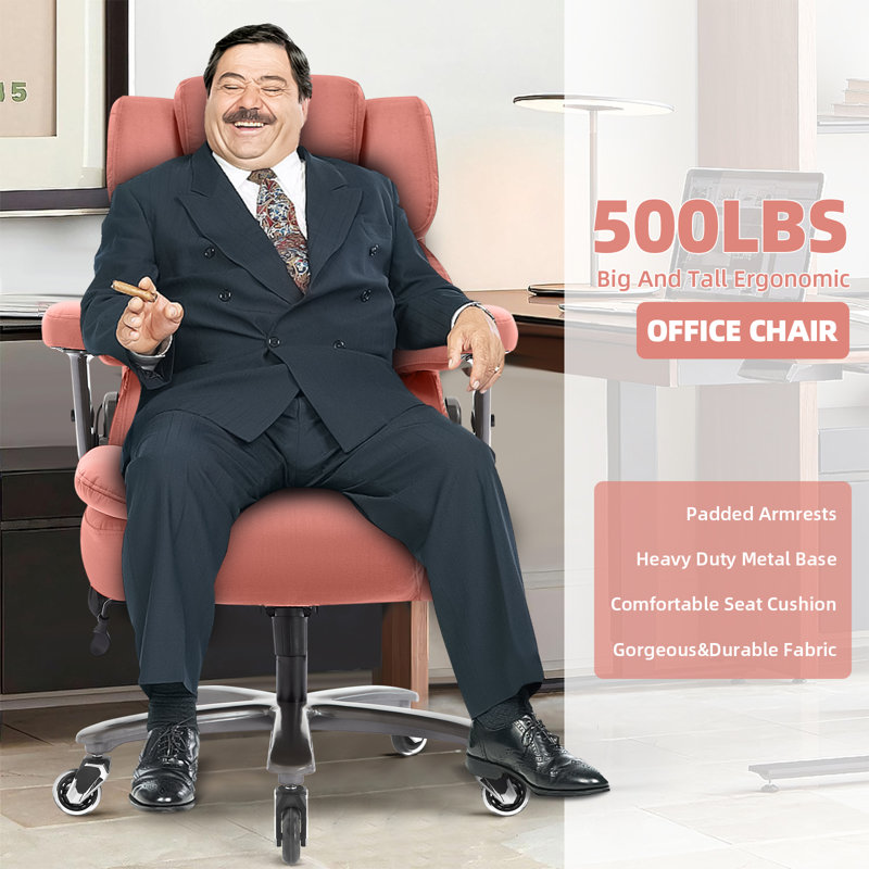 Fauteuil de bureau ergonomique Wayfair Nagib, Rose