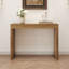 Élégante table de bar en grain de bois naturel - 50 pouces de long, un choix pratique pour les maisons modernes. Autocollant texturé en grain de bois, équipé de deux tiroirs