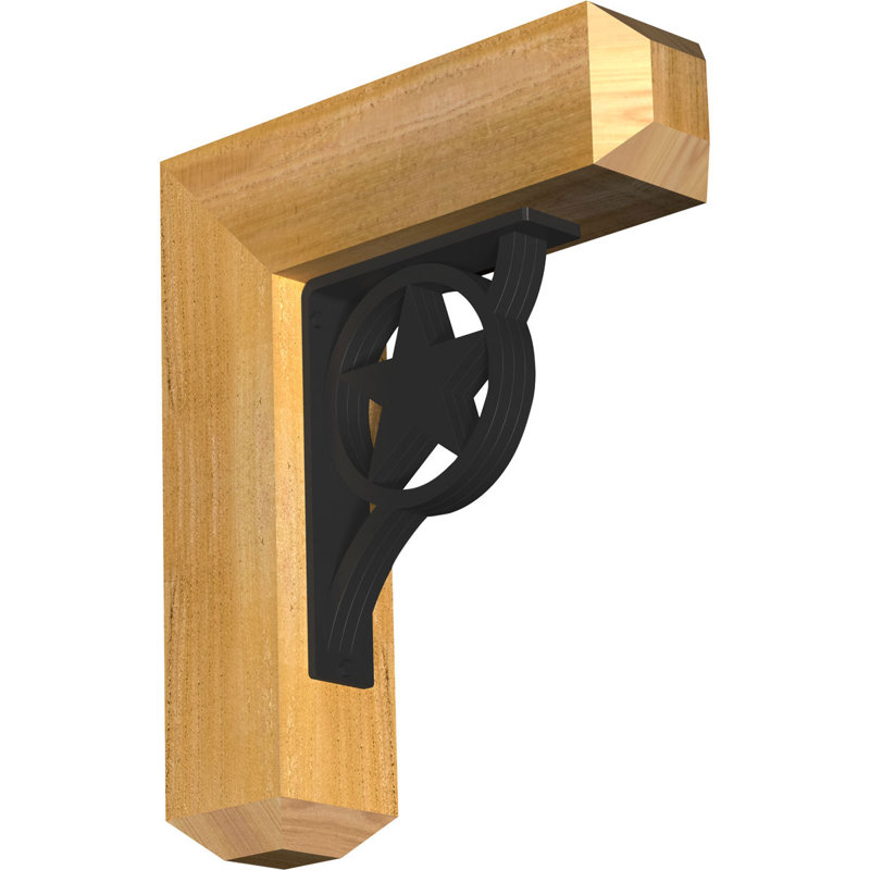 Support triple Ironcrest de 4 po Austin, H 18 po x P 15 1/2 po, Cèdre rouge de l'Ouest l 3 1/2 po x T 4 po (lisse