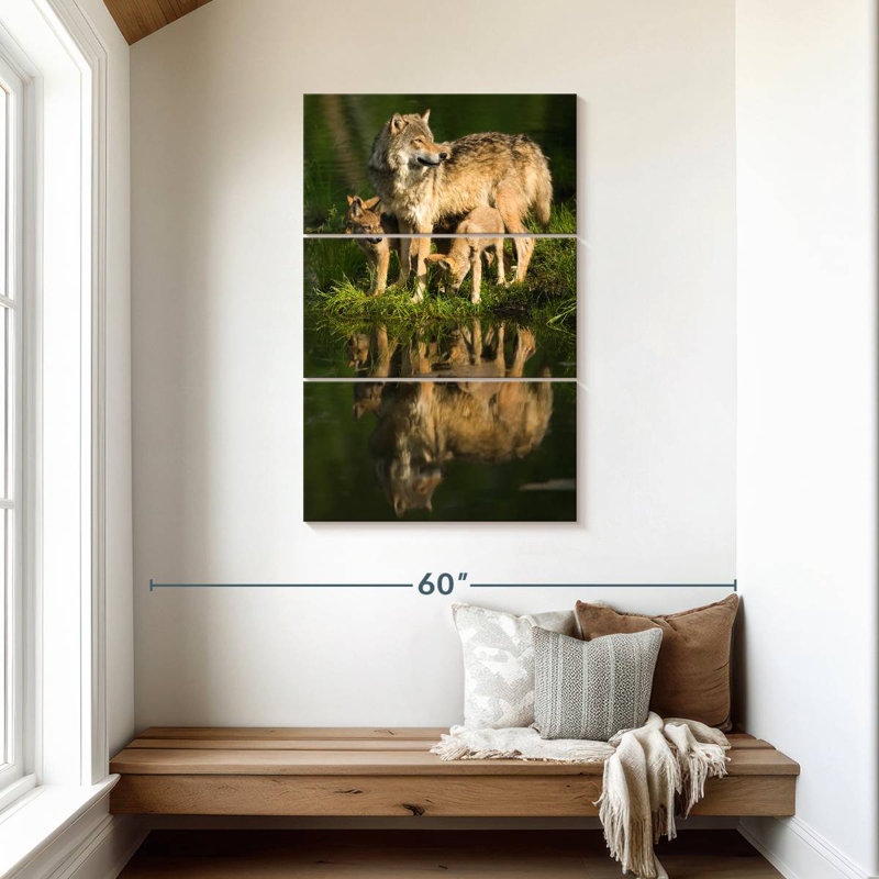 Brampt Wolves By The Lake, 45" H x 28" W