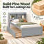 Lit simple pour enfant en bois massif avec tête de lit bibliothèque et lit gigogne simple-1192274495