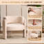 Chaise d'appoint moderne 33 po avec dossier incurvé et base à trois pieds-1476680053