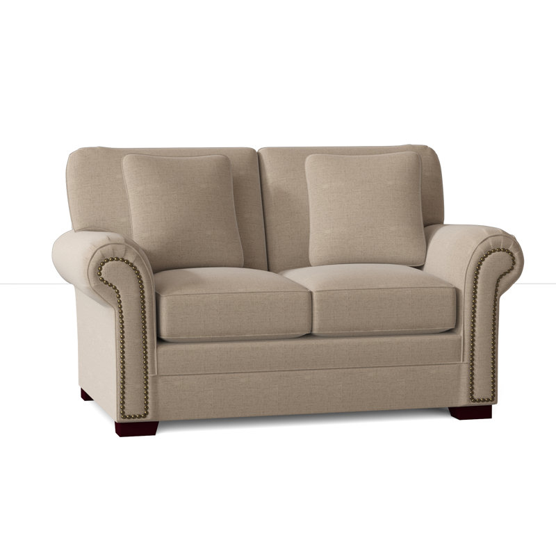 Adrena Loveseat, Tweetie 10 Beige Performance Velvet, Light Brass, No