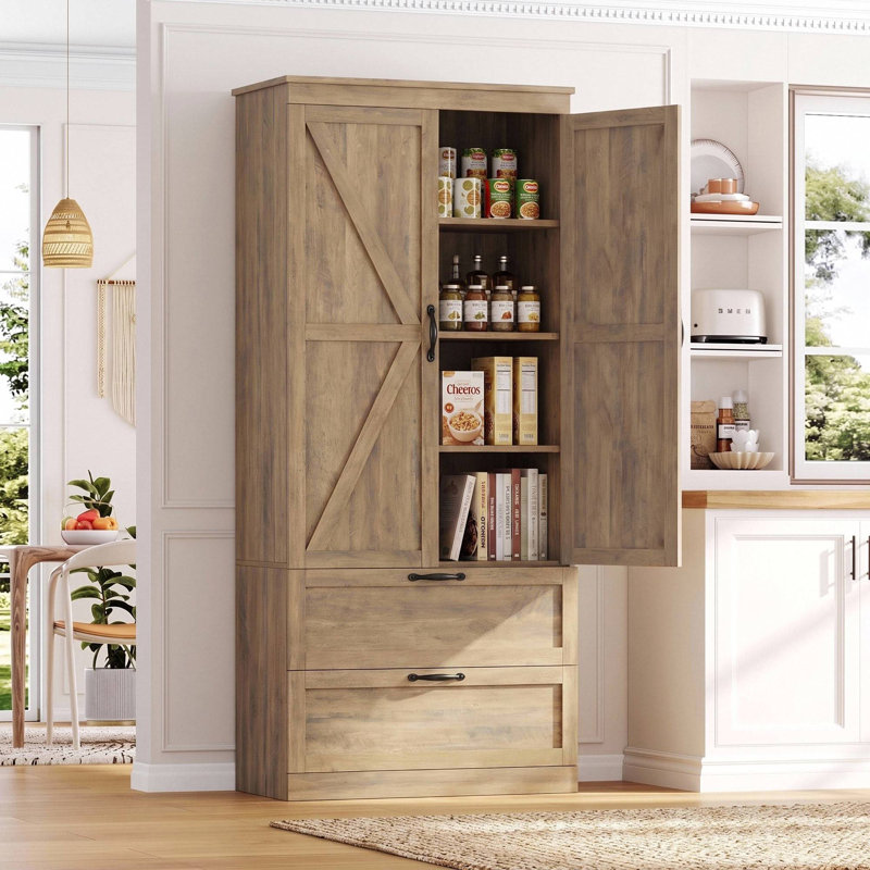 Bergeron 70.3'' Kitchen Pantry, Rustic Brown