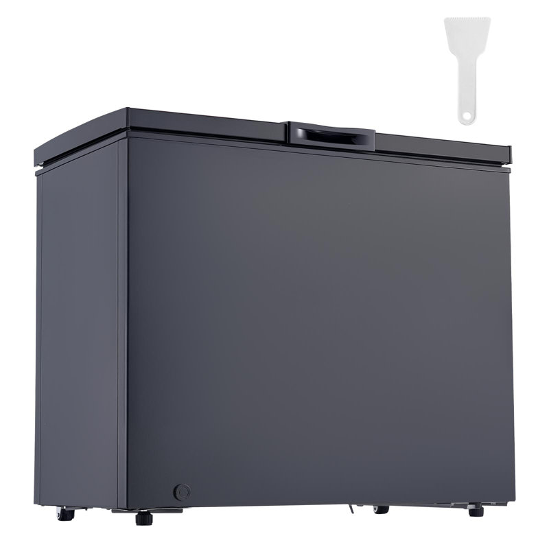 Commode congélateur, congélateur compact 6,7 pieds cubes, congélateur coffre autoportant avec 2 paniers amovibles et thermostat réglable - Économie d'énergie, faible bruit et prêt pour le garage, noir