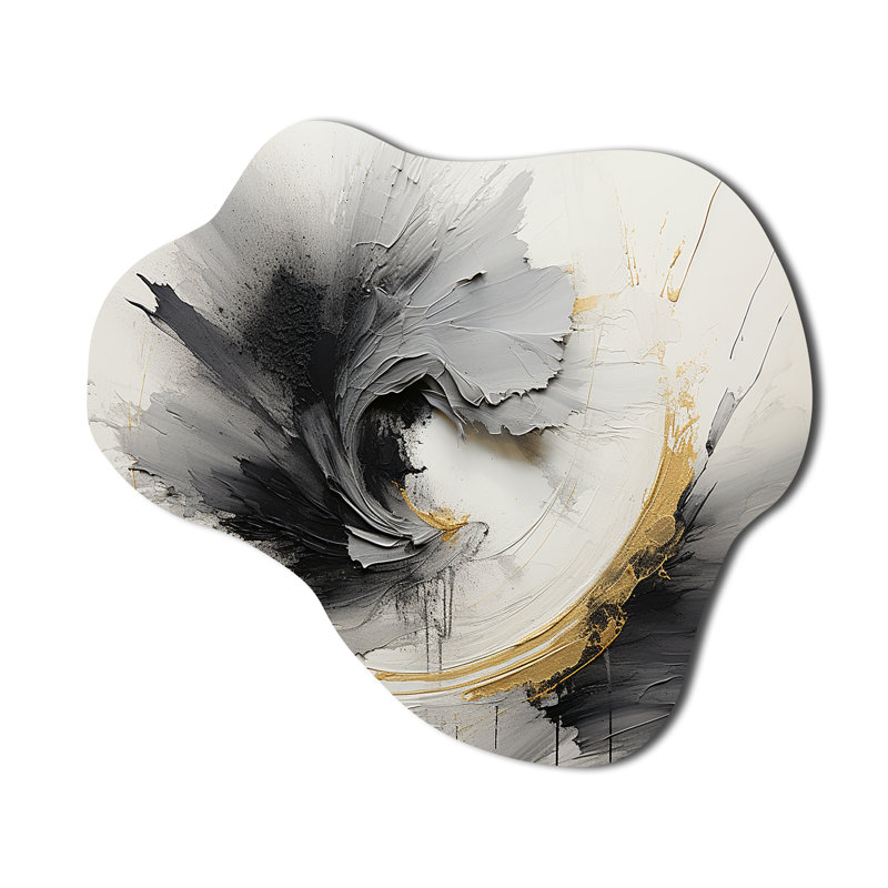 Infinite Motion III - Abstract Spirals Cloud Shape Irregular Metal Wall Decor, 22" H x 30" W