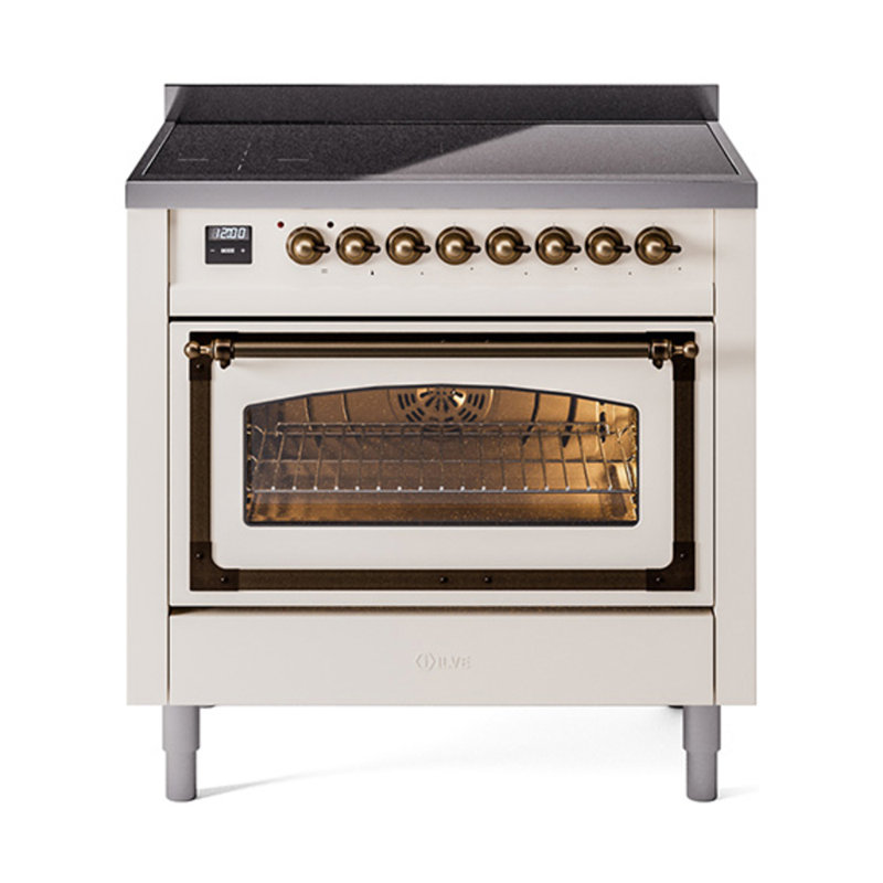 ILVE Nostalgie II Noblesse 36 in Induction Range, Antique White/Bronze