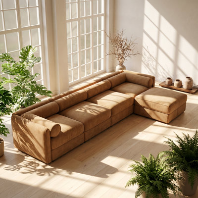 Canapé modulaire 4 places en chenille l 142,5 po x P 68,6 po x H 27,9 po Everwood