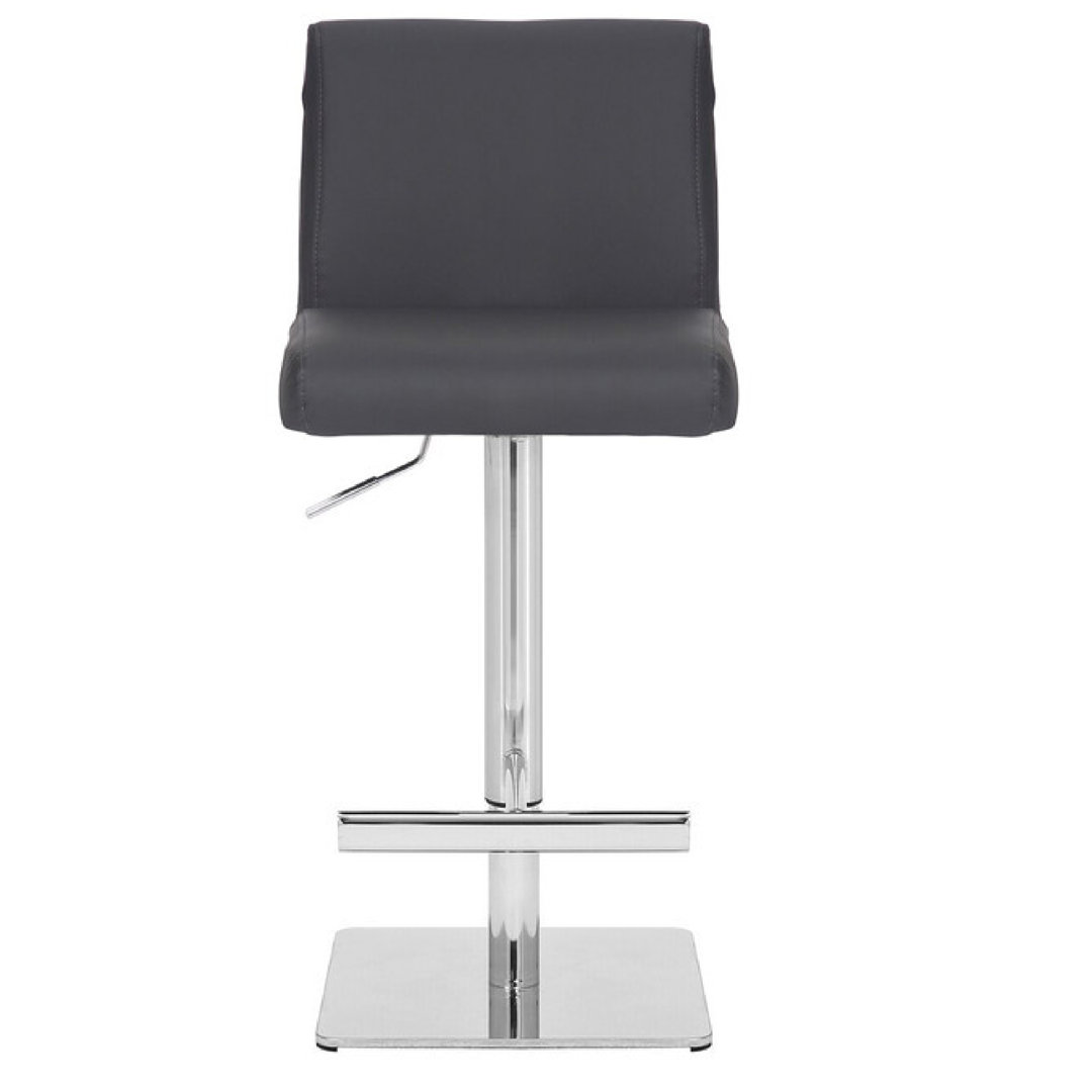 Upholstered Adjustable Height Counter Stool with Metal Frame