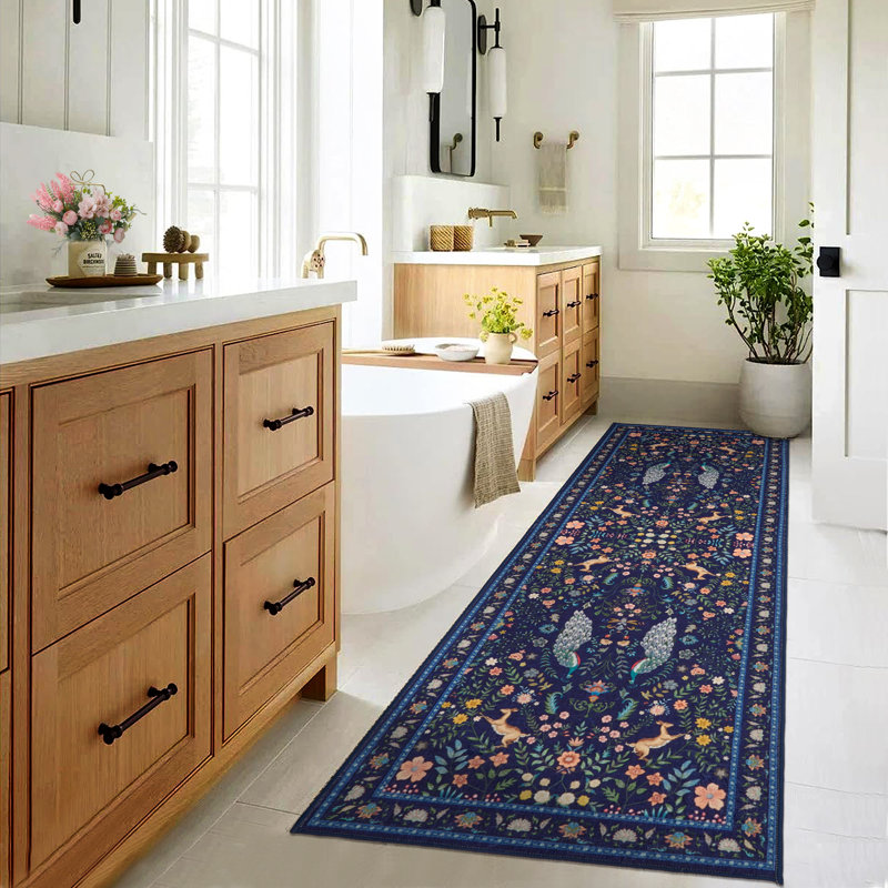 Area Rugs Washable Rug Non Slip for Kitchen Animal Print Soft Indoor Floral Carpet Non-Shedding Farmhouse Hallway Home Decor
