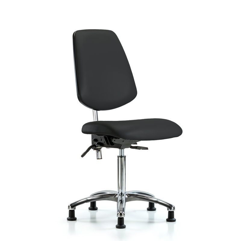 Isabell Vinyl Task Chair, Black, Glides, Included