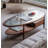 Tempered glass solid wood coffee table
