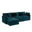 Canapé surdimensionné à 3 places avec un repose-pieds, canapé modulaire en L avec repose-pieds pour le salon, canapé en chenille bleue