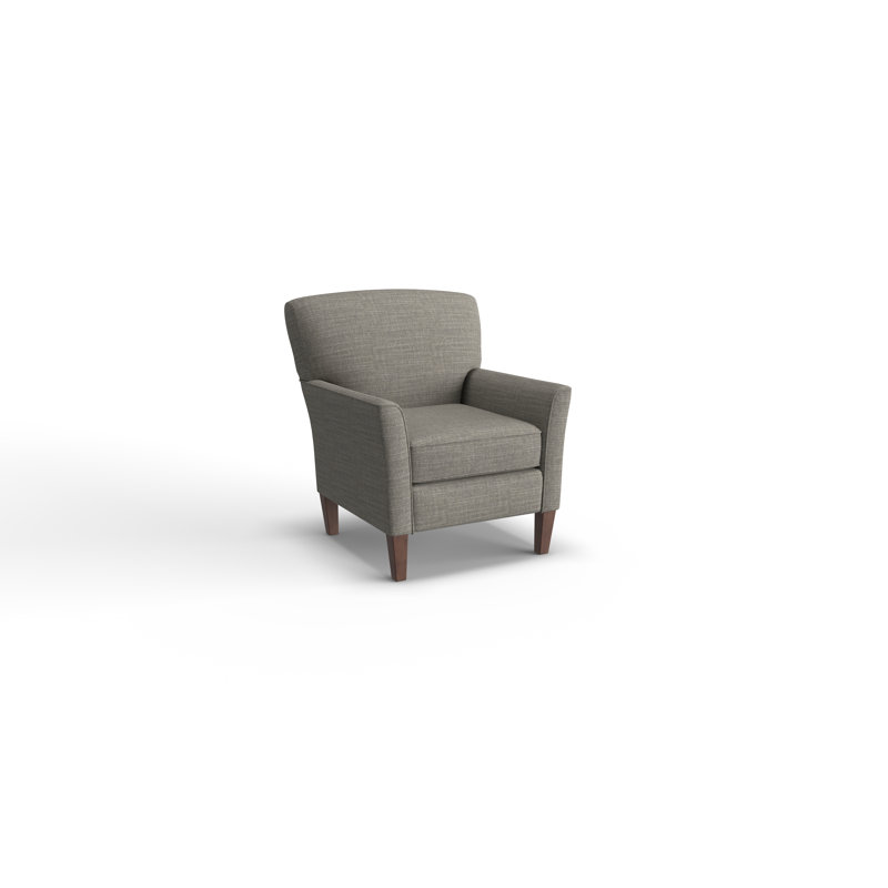 Fauteuil de 33 po de large Shirleyann, Noyer foncé, Mélange de polyester gris foncé