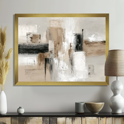 «Brown and Black Brushstroke», peinture abstraite sur toile, art mural