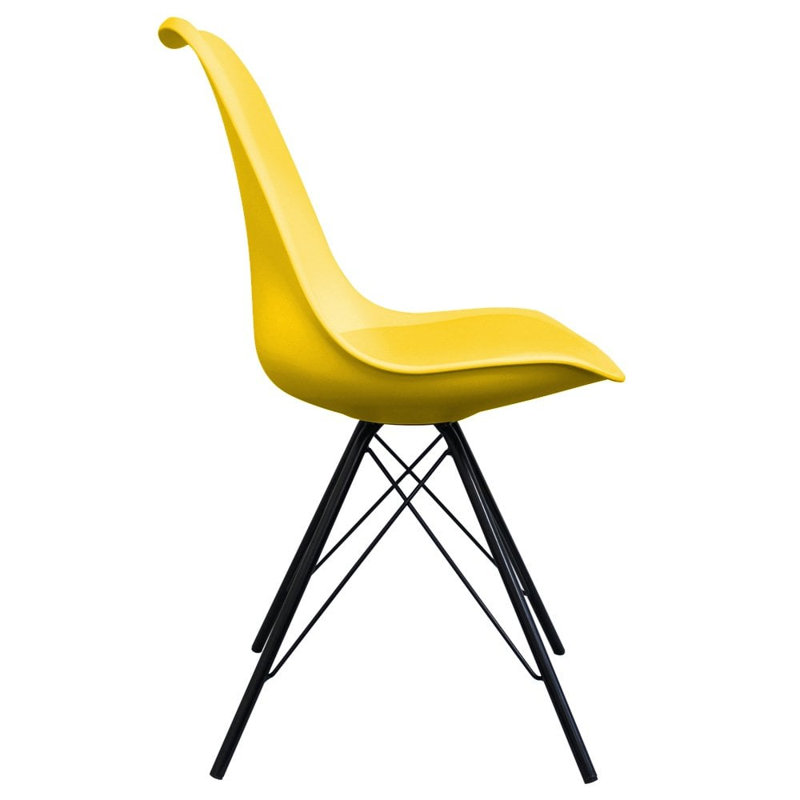 Aneta Plastic Side Chair, Yellow