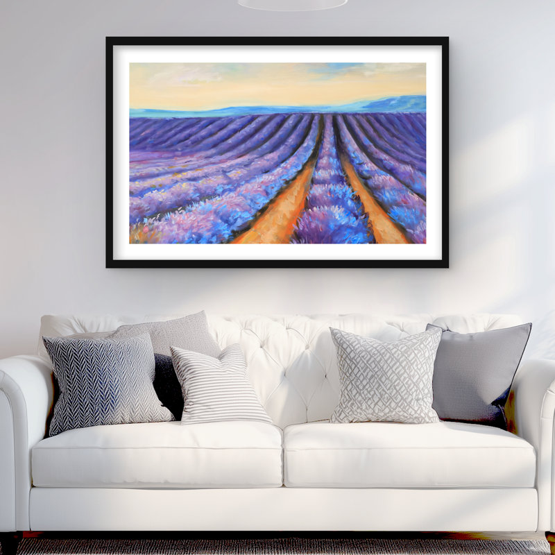 Lavender Fields - Purple Bedroom Framed Matted Print | Decor