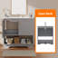 Meuble-lavabo moderne 36 po avec lavabo en céramique - armoire autoportante 2 portes à fermeture douce et 1 tablette ouverte, gris-472993562-472993560