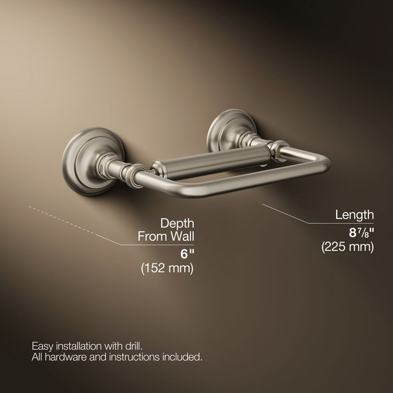 Artifacts® Pivoting Toilet Tissue Holder, Vibrant Brushed Nickel