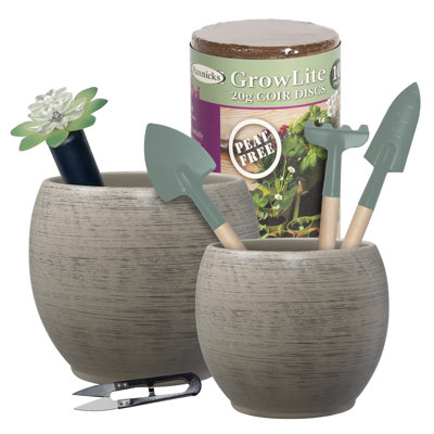 Alberta Fashion Indoor Ceramic Plant Pot Kit